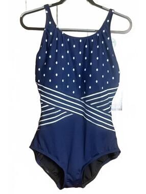 Gabar NWT Hydrofinity blue & white one piece swimsuit 16C